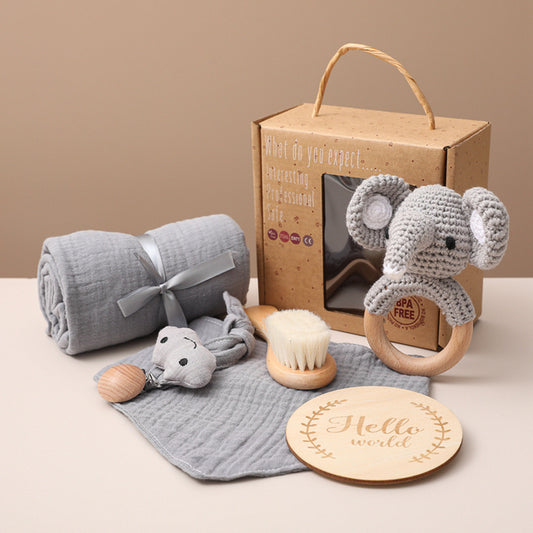 Bopoobo – Coffret Bébé 3-en-1 : Jouets de Bain, Couverture d’Emmaillotage.