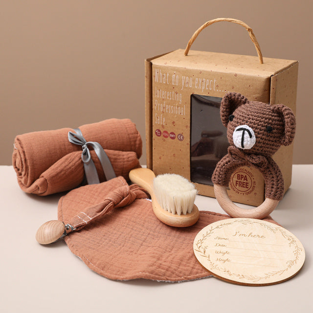Bopoobo – Coffret Bébé 3-en-1 : Jouets de Bain, Couverture d’Emmaillotage.